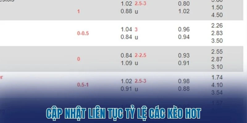 Tỷ Lệ Kèo Nhà Cái 143 Cập nhật liên tục tỷ lệ các kèo hot
