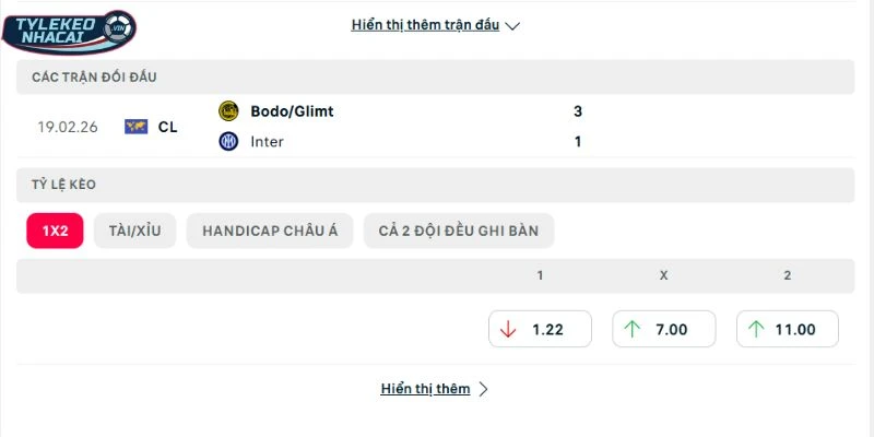 Kèo Nhà Cái Inter Milan Vs Bodo Glimt Hôm Nay Ngày 25/02/2026 - C1 5 Kết quả mỗi lần Inter Milan vs Bodo Glimt